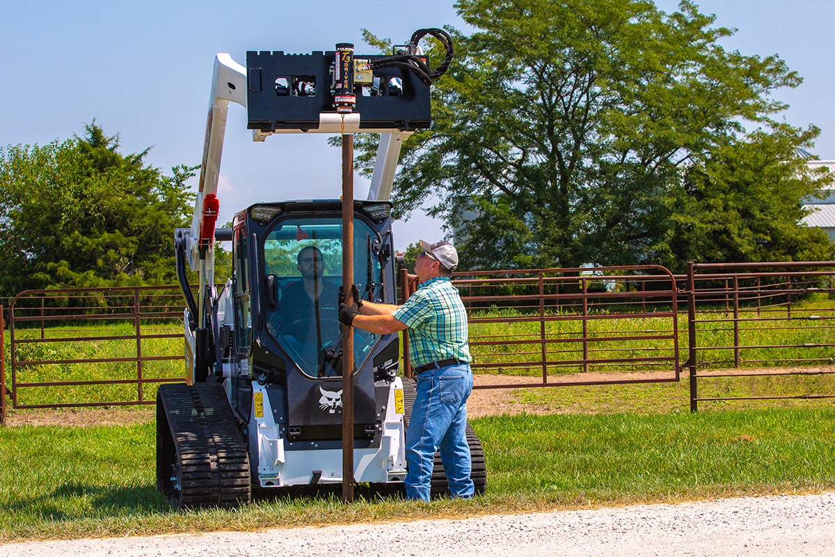 Danuser Post Driver | Model T3 | Width 11" To 86.5" | Oil Flow Range 15-30 GPM | For Skid-Steers, Loaders & Mini-Excavators
