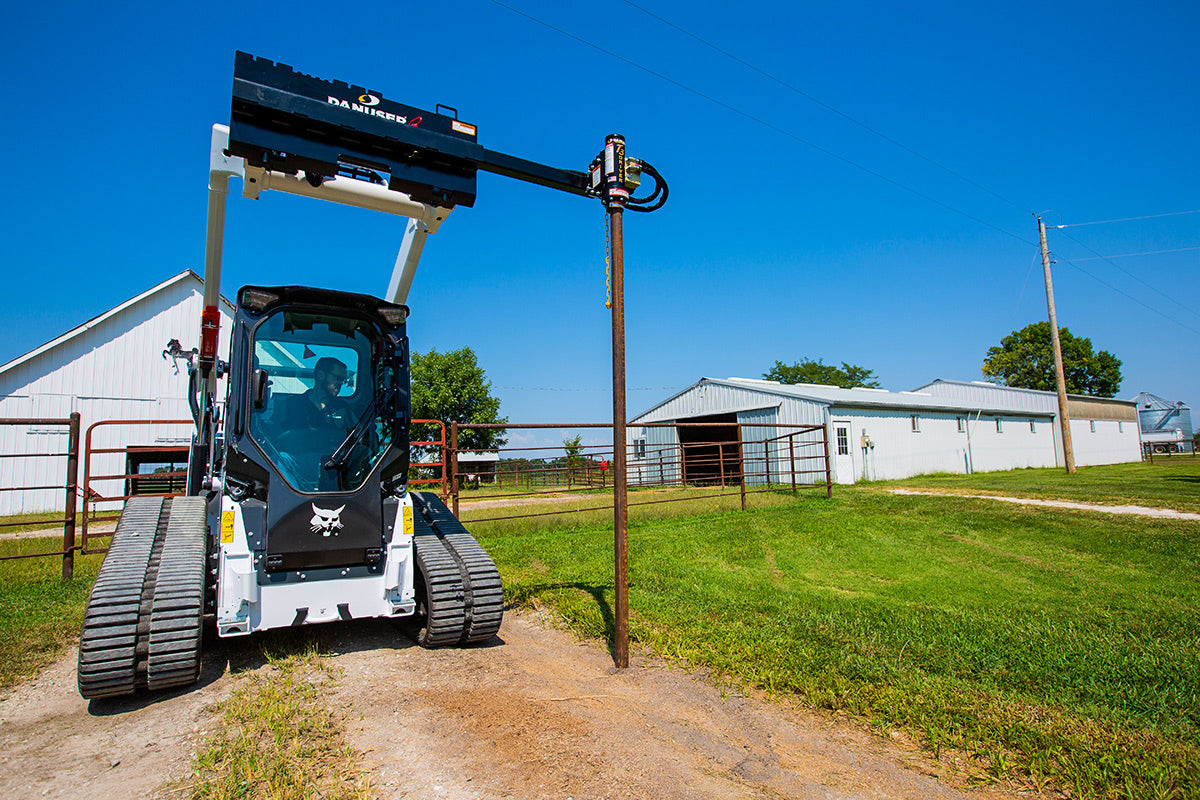 Danuser Post Driver | Model T3 | Width 11" To 86.5" | Oil Flow Range 15-30 GPM | For Skid-Steers, Loaders & Mini-Excavators