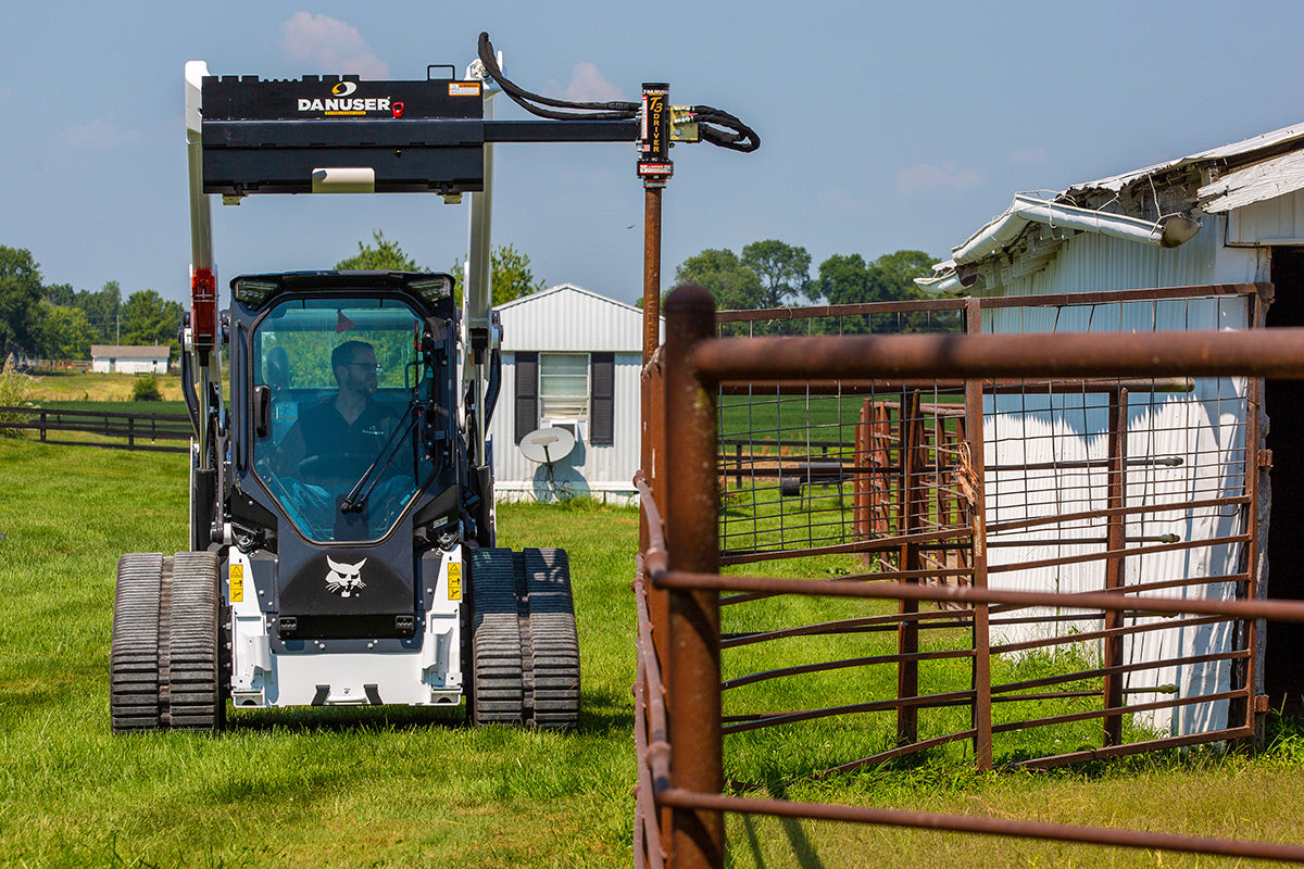 Danuser Post Driver | Model T3 | Width 11" To 86.5" | Oil Flow Range 15-30 GPM | For Skid-Steers, Loaders & Mini-Excavators