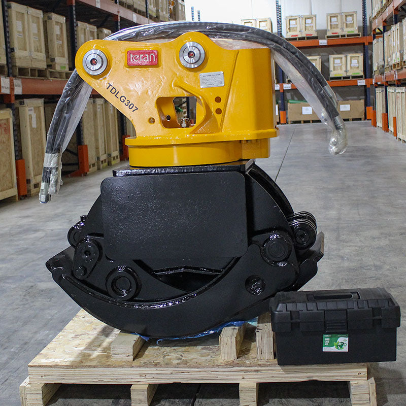 Teran TDLG307 Hydraulic Rotary Log Grapple | For Excavator Attach