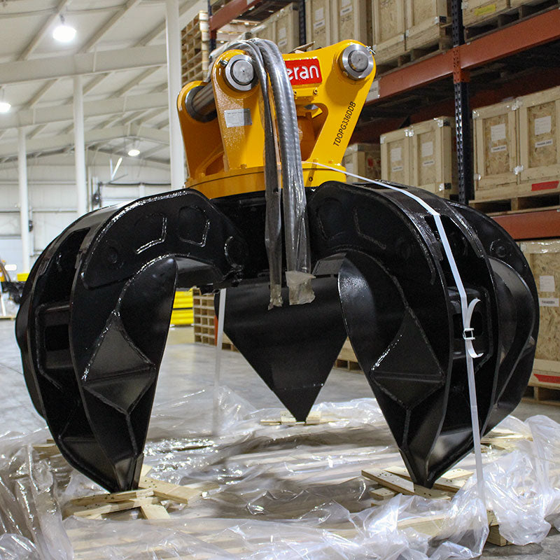Teran TDOPG336D Hydraulic Orange Peel Grapple, Excavator Attach