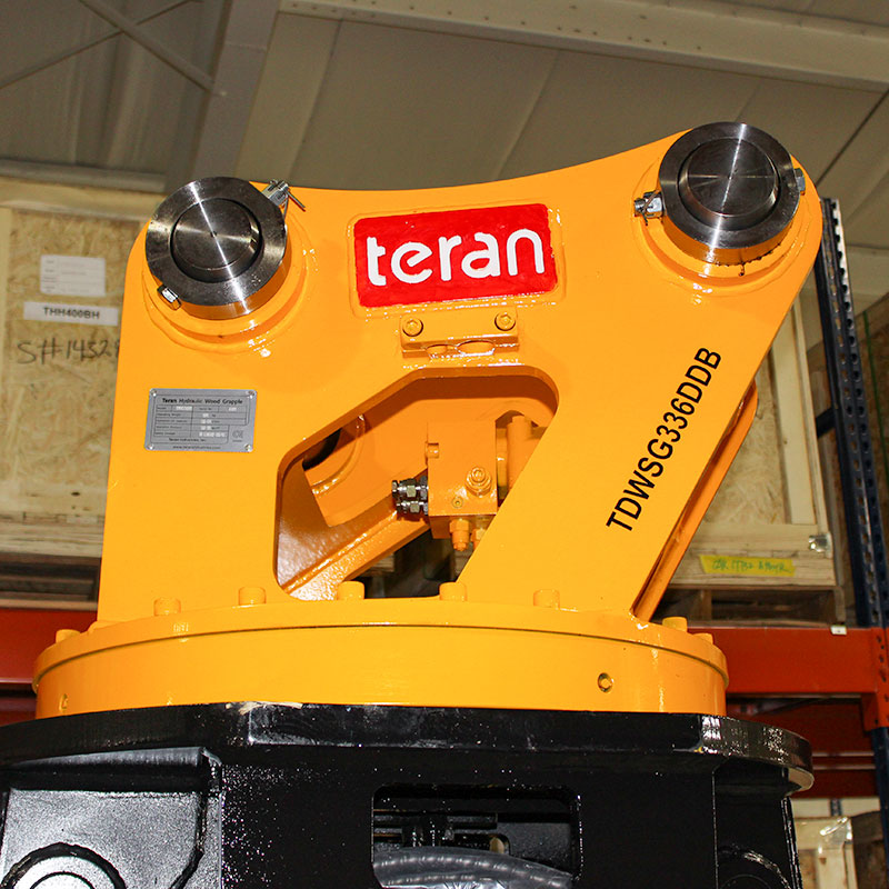 Teran TDWSG336D Hydraulic Rotary Wood/Stone Grapple, Excavator Attach