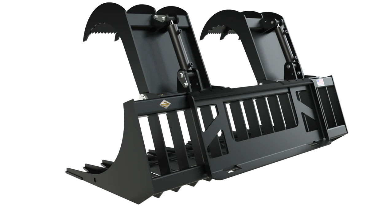 Top Dog Attachments T/S Brush Grapple | Width 60"-72" | Weight 499-548 lbs | Oil Flow Range 15-20 GPM | For Skid Steer