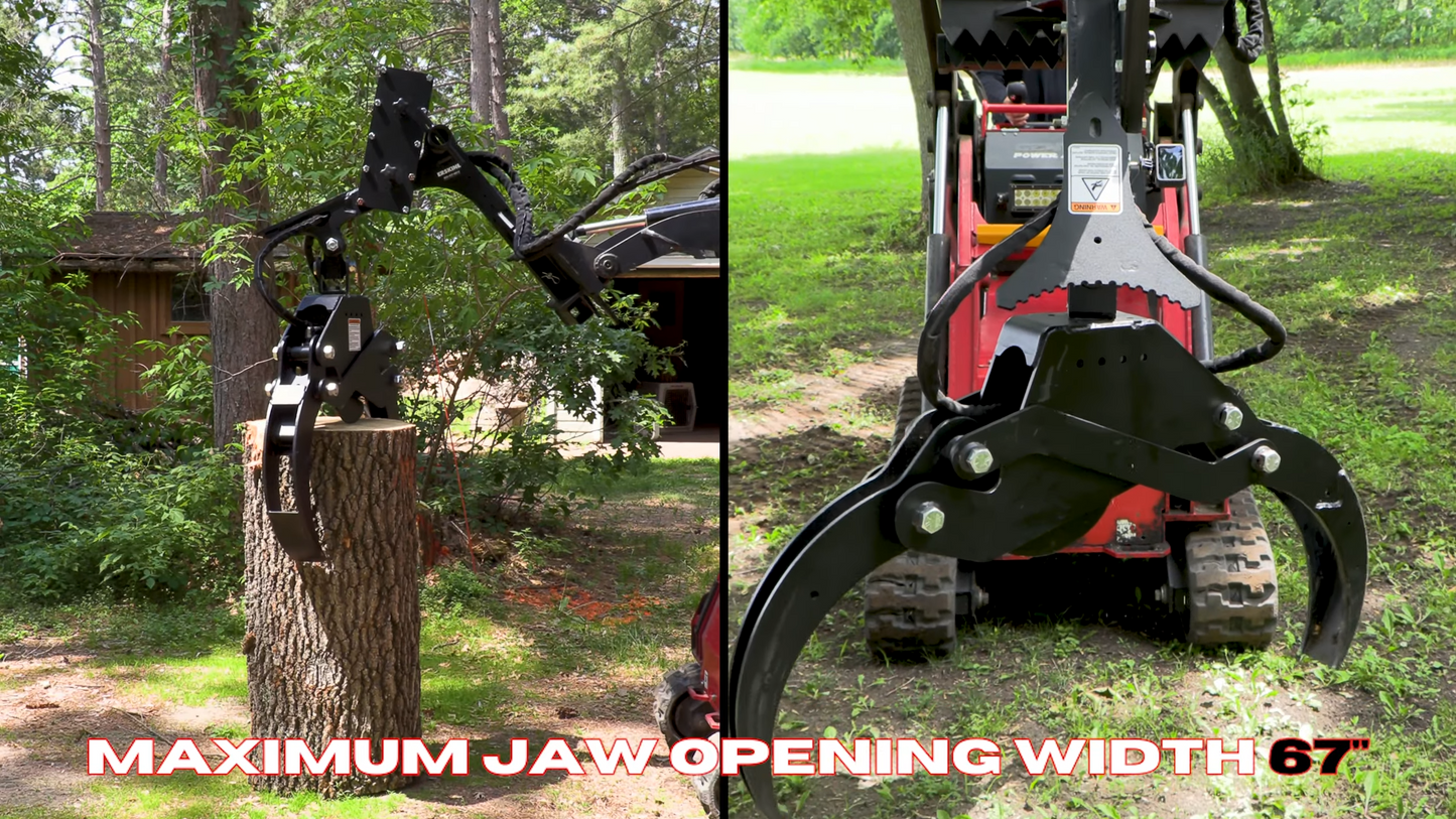 Erskine Mini Multi Purpose Grapple | Maximum Jaw Opening Width 67" inches | Hydraulic Pump Capacity 5 - 15 GPM | For Mini Skid Steer