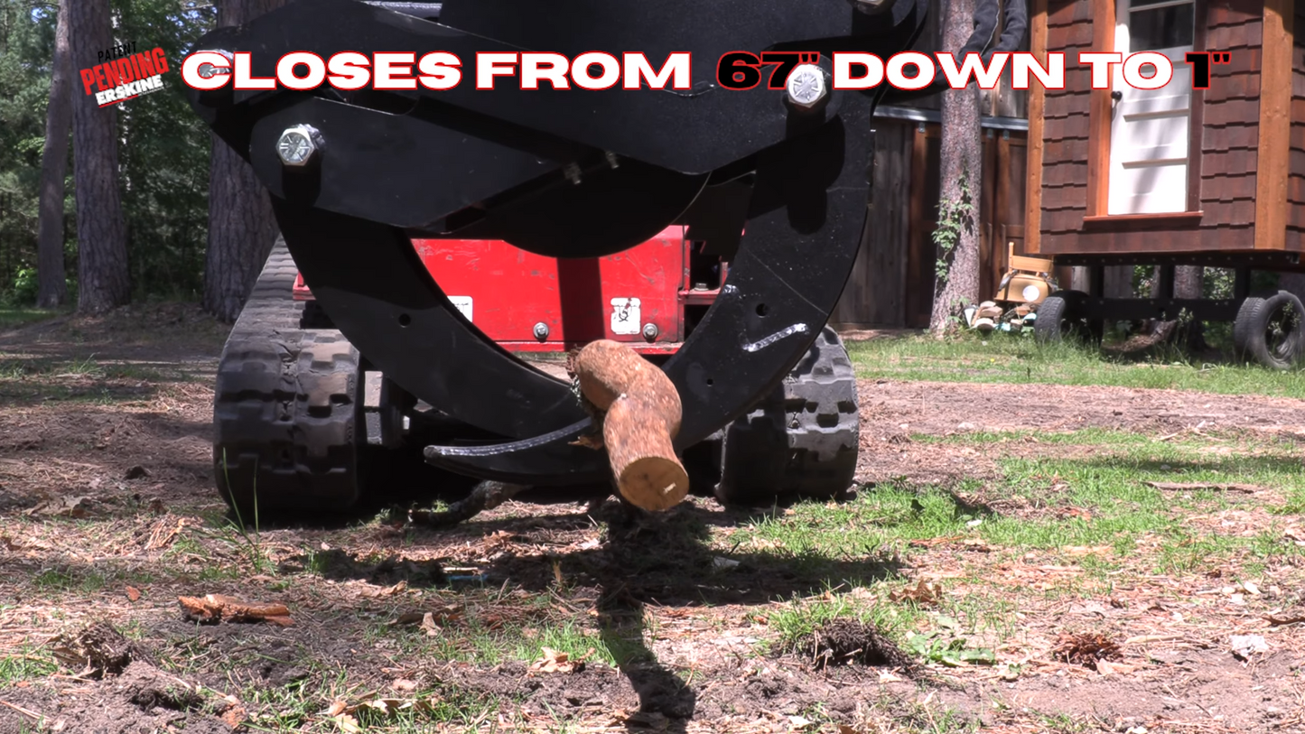 Erskine Mini Multi Purpose Grapple | Maximum Jaw Opening Width 67" inches | Hydraulic Pump Capacity 5 - 15 GPM | For Mini Skid Steer