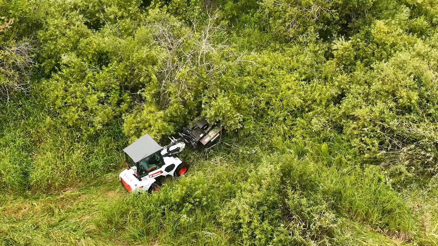 Erskine Mini Rotary Brush Mower | Overall Width 48" & 56" inches | Deck Length 62" & 70" inches | For Mini Skid Steer