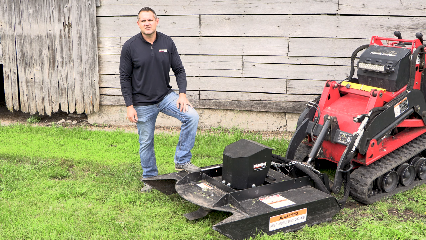 Erskine Mini Rotary Brush Mower | Overall Width 48" & 56" inches | Deck Length 62" & 70" inches | For Mini Skid Steer