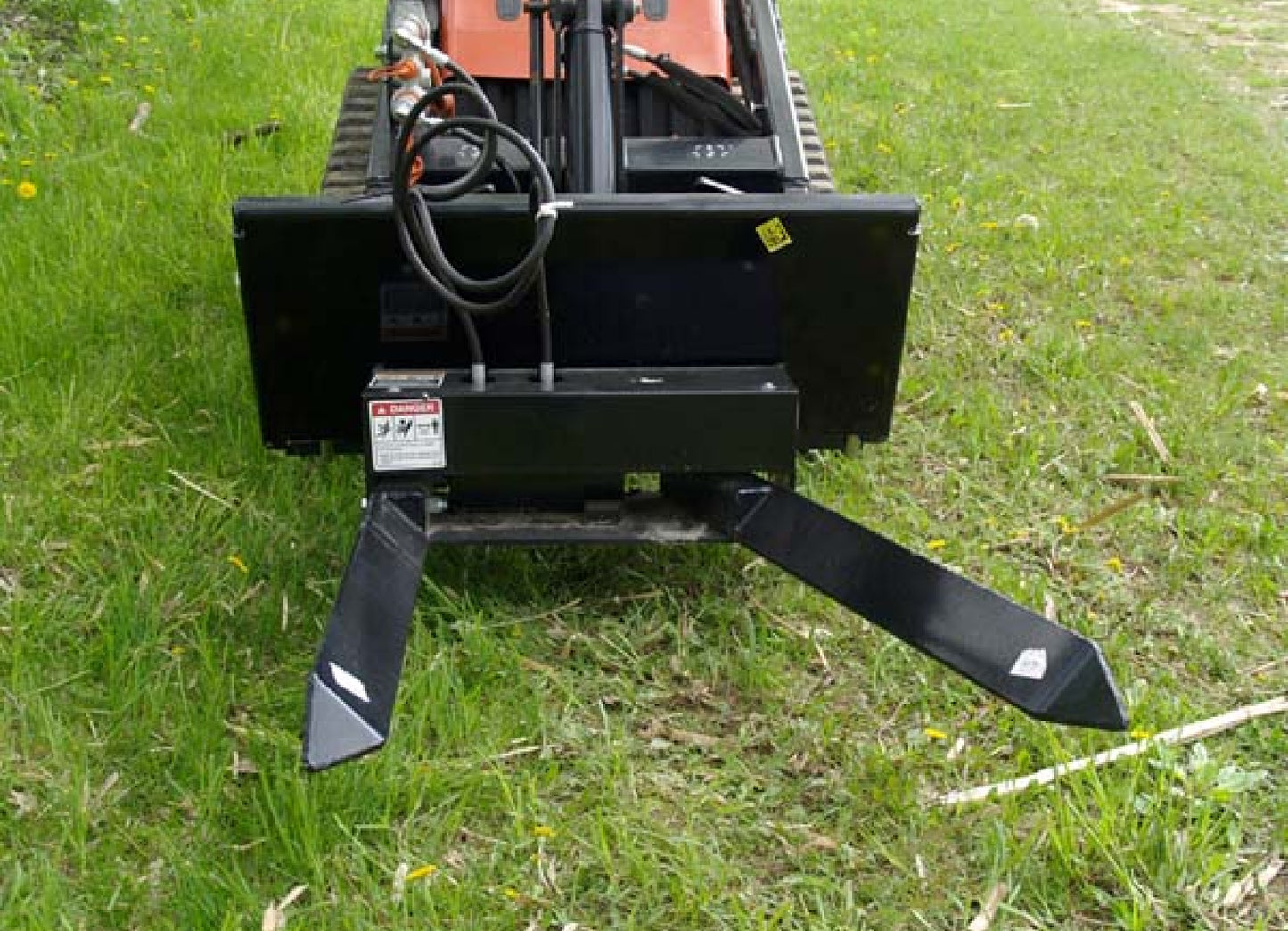 Paladin Bradco Tree Forks With Hose Kit | Max Ball 44" | Capacity 3,000 lbs | Oil Flow Range 6–10 GPM | For Skid Steer