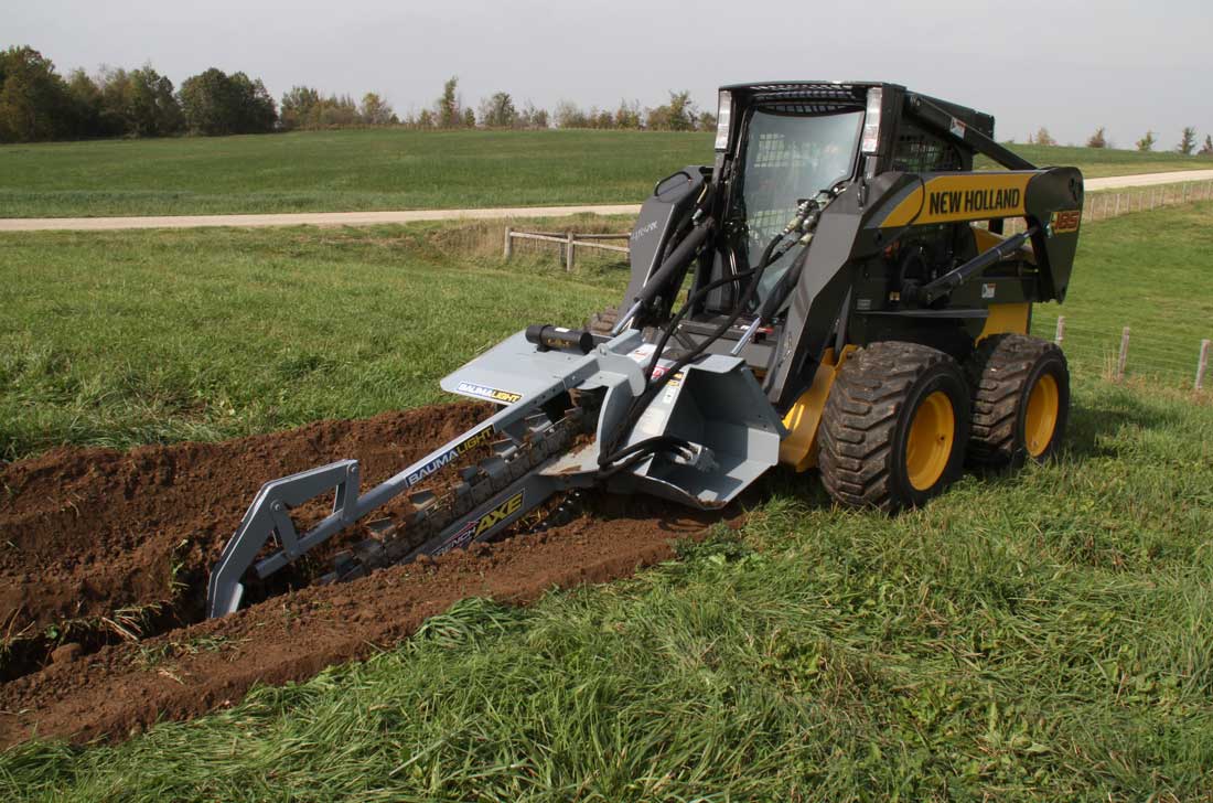 Baumalight Trencher | Model TN-548 | Width 6" - 10" | Hydraulic Flow Range 15-25 GPM | For Skid Steers