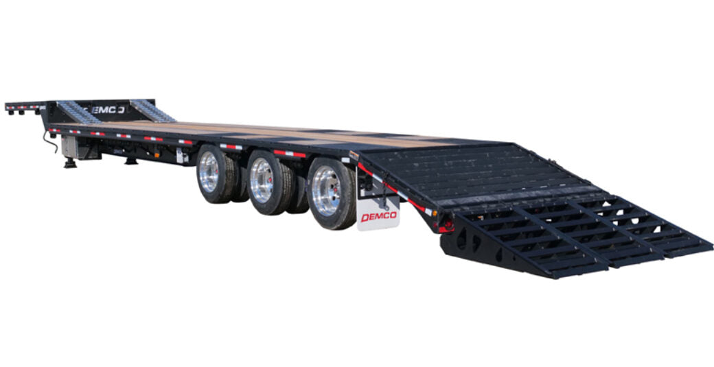 Demco | Triple Axle Drop Deck Trailers | Model DD53-3 | Length 48' Feet Triple Axle | Tare Weight 12,840 Lbs | Horsepower 400 To 500 HP | For Tractors