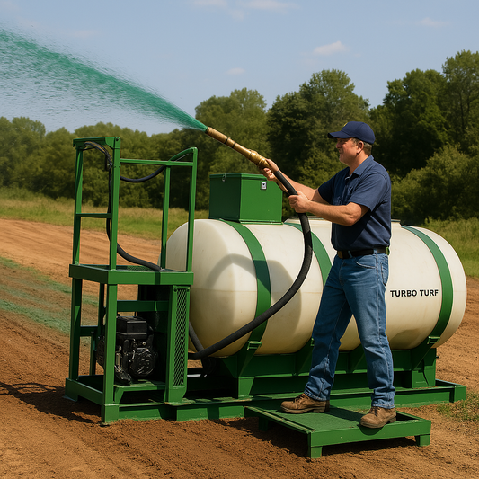 Turbo Turf Hydroseeder | Model HM-1000-T & HM-1000-T-P | Width 88" | Capacity 1000 Gallons | Engine Horsepower 23.5 HP | For Large-Scale Projects
