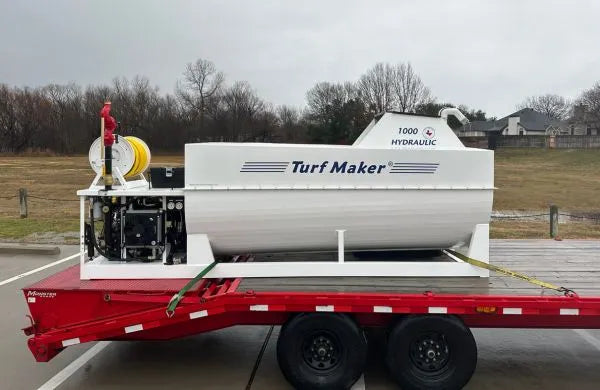 TurfMaker Hydroseeder | Model 1000 (Gas Engine) | Total Capacity 1000 Gallons | Skid Frame Width 47" | Double Axle Trailer Option