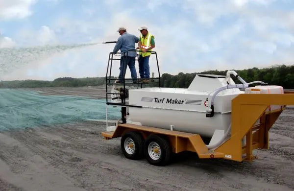 TurfMaker Hydroseeder | Model 1000 | Total Capacity 1000 Gallons | Skid Frame Width 47" | Double Axle Trailer Option