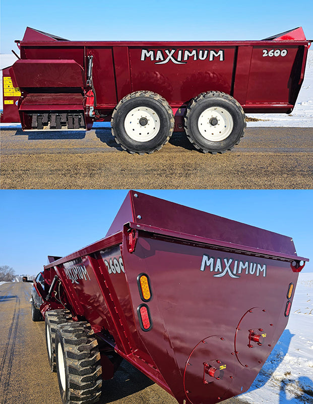 Maximum Machine 2600DC Spreader | Twin Auger Pull Type