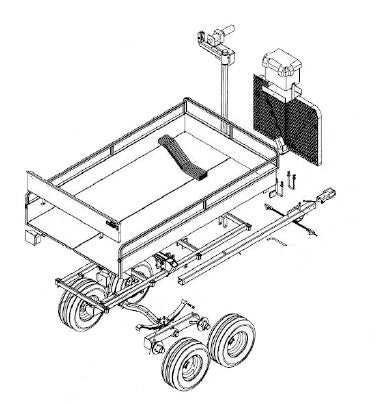 Machinerie AM Inc | Model 1003 Series ATV Tandem Trailer With Removable Box | Loading Surface 84” x 49”