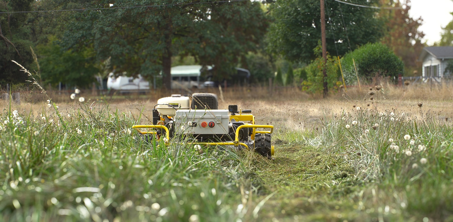 Farmer Helper | Remote Controlled Mower | Model PK-RM70 | Cutting Width 28" | 15HP Gasoline Engine | Tracked Drive | For Sloped, Uneven Terrain, Lawn & Brush Management