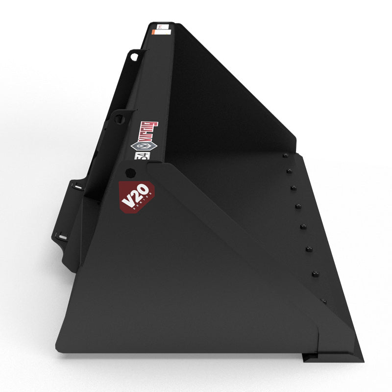 Virnig V20 Mini Skid Steer High Capacity Dirt Bucket | Models CHCB36, CHCB42, CHCB44, CHCB48 & CHCB54 | Widths 36" To 54" | Hydraulic Flow Range 15 To 25 GPM | For Mini Skid Steer