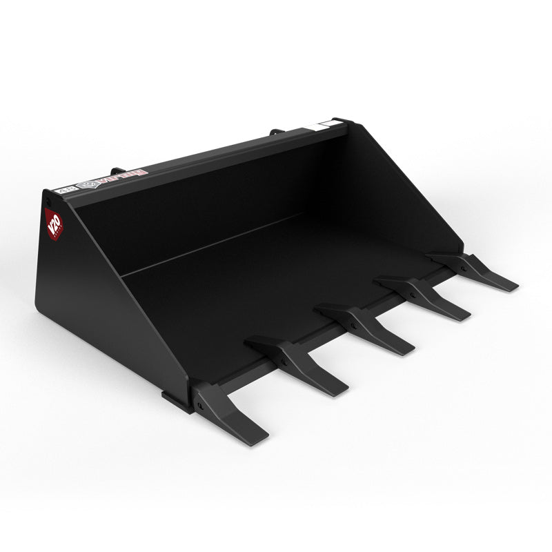 Virnig V20 Mini Skid Steer Low Profile Dirt Bucket | Models CLPB36, CLPB42, CLPB44 & CLPB48 | Widths 36" To 48" | Hydraulic Flow Range 15 To 25 GPM | For Mini Skid Steer