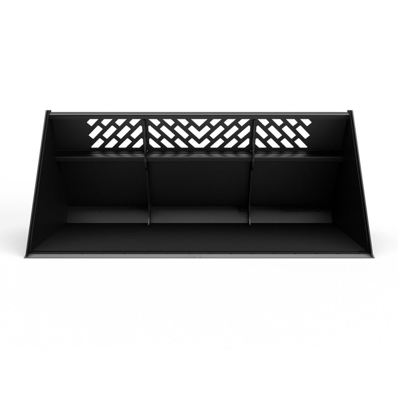 Virnig V60 Snow / Light Material Bucket | Models SBHV78, SBHV84, SBHV96 & SBHV101 | Widths 78" To 101" | Hydraulic Flow Range 15 To 25 GPM | For Skid Steer