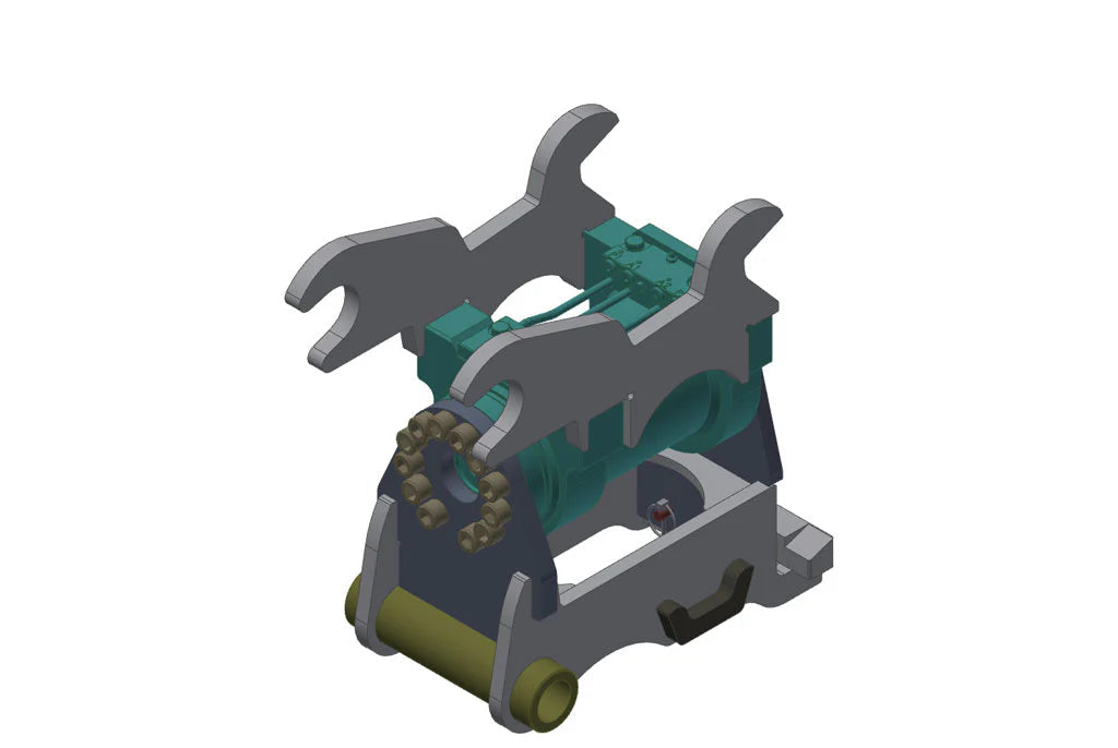 TAG Power Tilt Coupler | Heavy Duty 180° Rotating Interface | Parker/Helac Actuator | 2–60 Ton | For Excavators