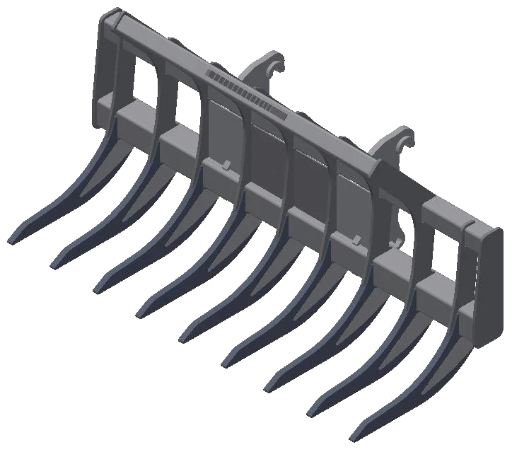 TAG Heavy Duty Standard Loader Rake | 94"–135" Width | Rake Weight 1,550–5,950 lbs | Machine Size 30,000–80,000 lb | For Wheel Loaders