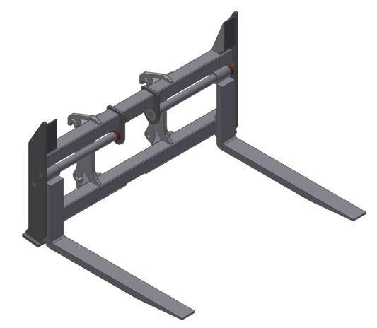 TAG Manual Adjustable Construction Forks | Carriage Width 106" | Tine Length 72"–96" | Machine Size 37.5-40 Tons | For Wheel Loaders