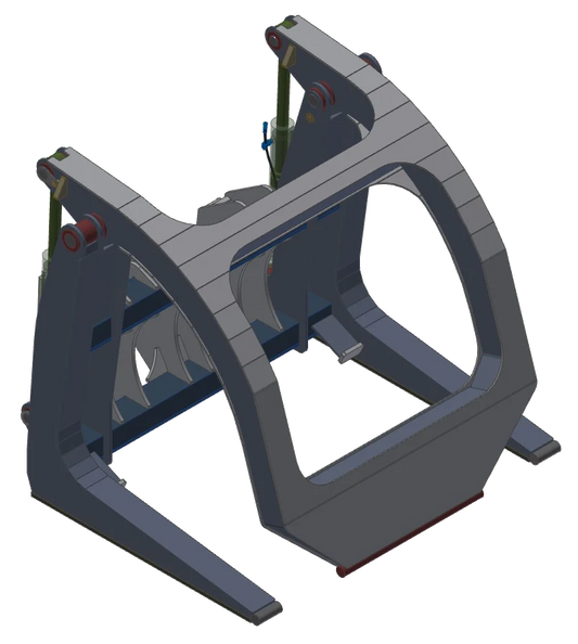 TAG Heavy Duty Paddle Clamp Mill Yard Forks | Carriage Width 80"-110" | Tine Length 48"–90" | Machine Size 15–40 Tons | For Wheel Loaders