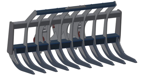 TAG Heavy Duty Stacking Loader Rake | 94"–135" Width |  Machine Size 15-40 Tons | For Wheel Loaders