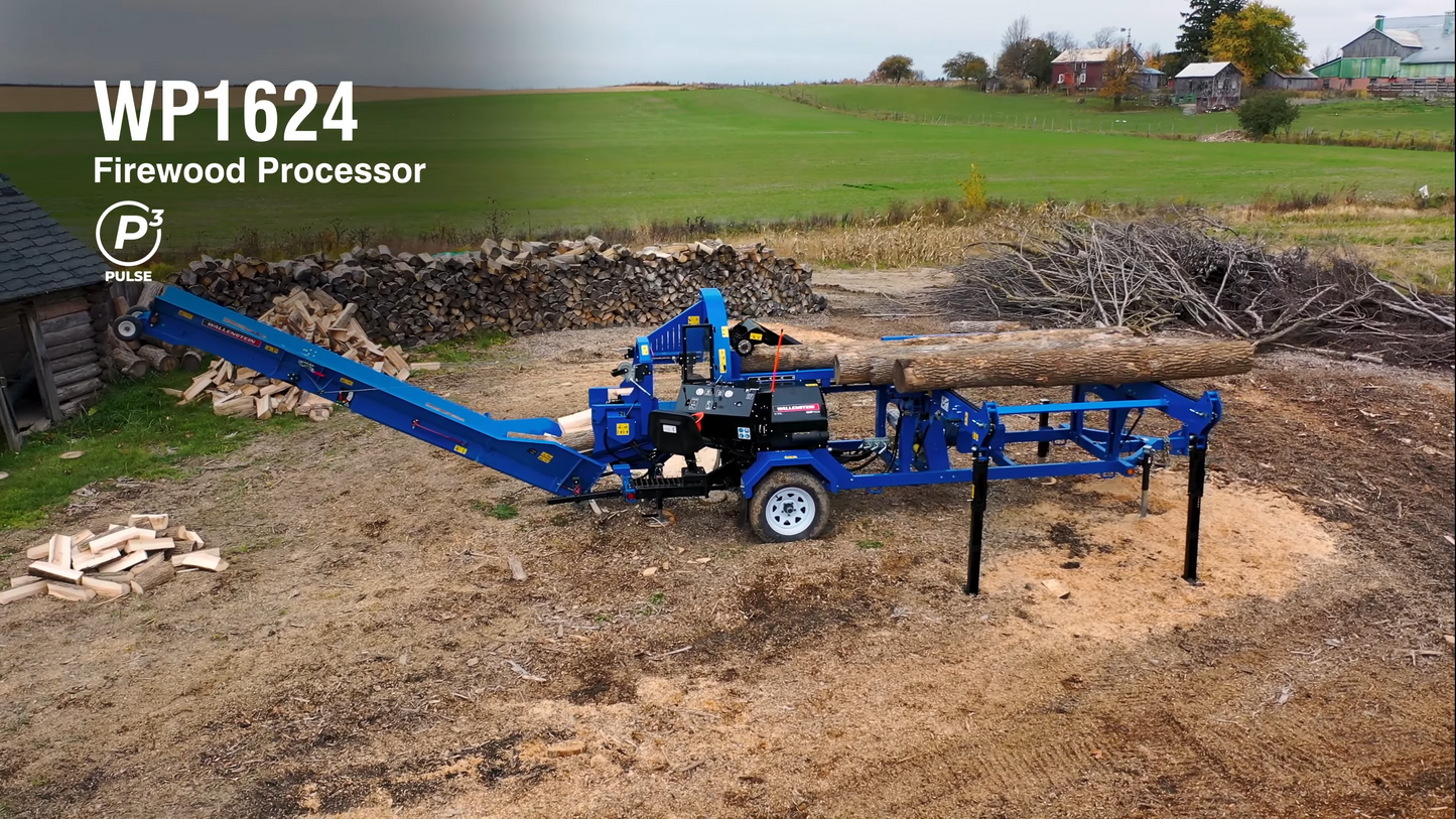 Wallenstein | Firewood Processors & Conveyors | Model WP Series | Width 69" & 114" | Engine Horsepower 14-40 HP | For Tractors