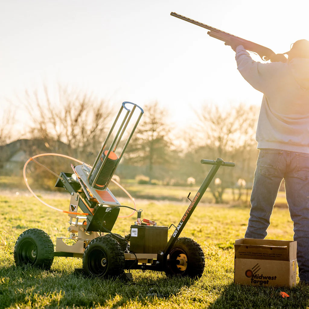 Do All Traps The Wheelhouse Pro Clay Target Thrower | Wireless Remote Range 300' ft | 50-Clay Target Feeder