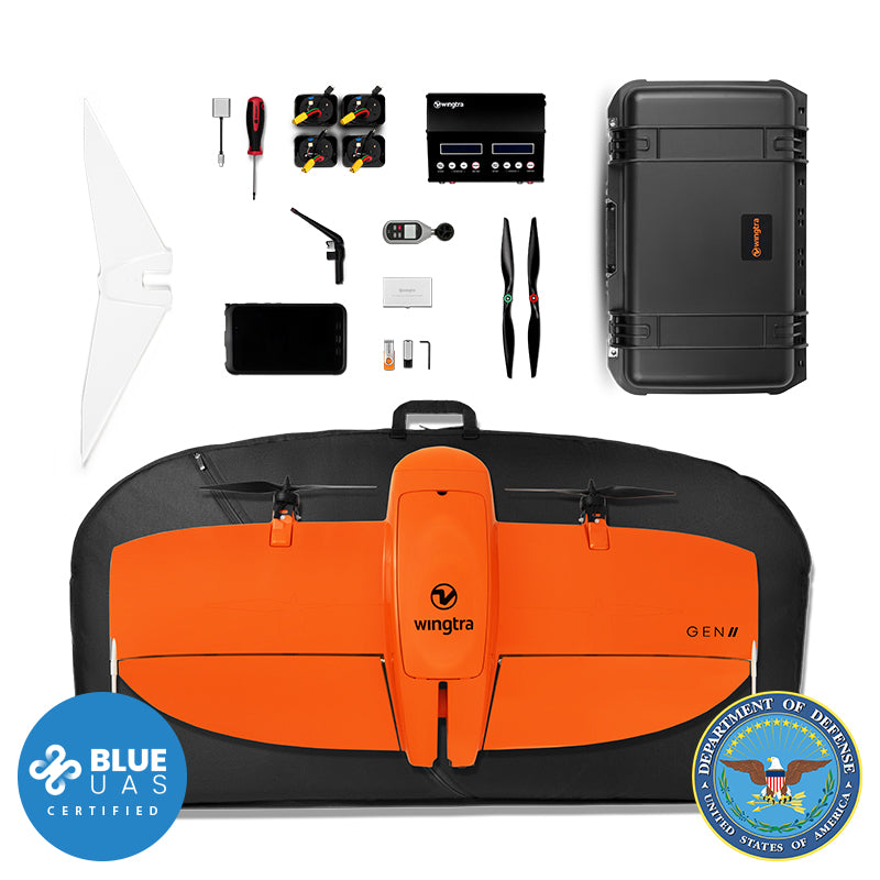 Wingtra | Wingtra One GEN II | VTOL Mapping Drone | 61 MP | Up to 59 Min Flight Time | 16 m/s Flight Speed | 6-25 MP Camera GIS & Engineering