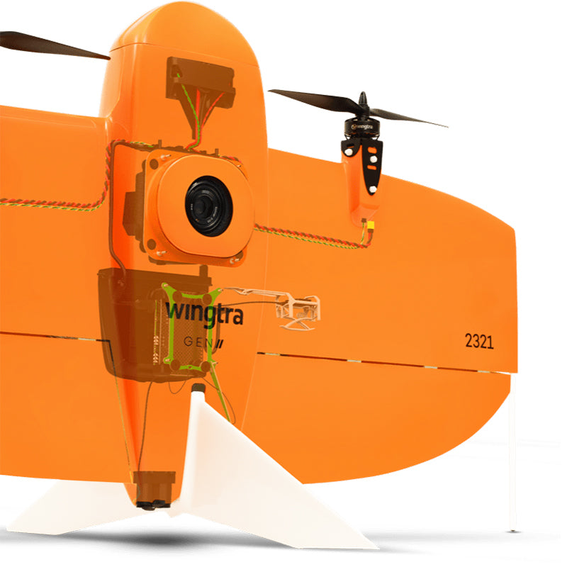 Wingtra | Wingtra One GEN II | VTOL Mapping Drone | 61 MP | Up to 59 Min Flight Time | 16 m/s Flight Speed | 6-25 MP Camera GIS & Engineering