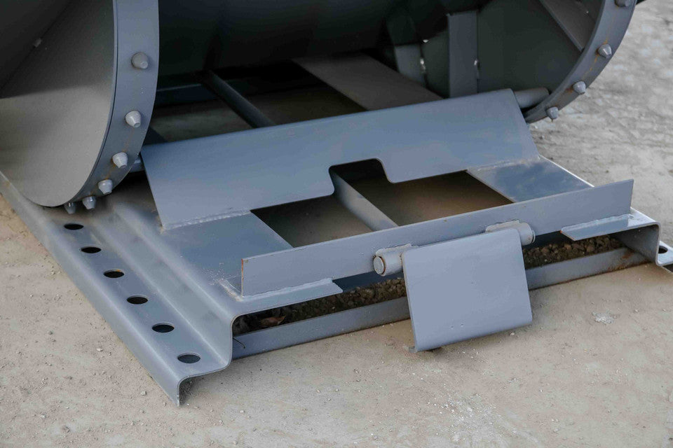 Express Steel 2 Yard Wright Bump Release Hopper | SKU 20055BR | Width 57.75" | Fork Pocket 3" | Hydraulic Flow 15–20 GPM | For Forklifts & Skid Steers