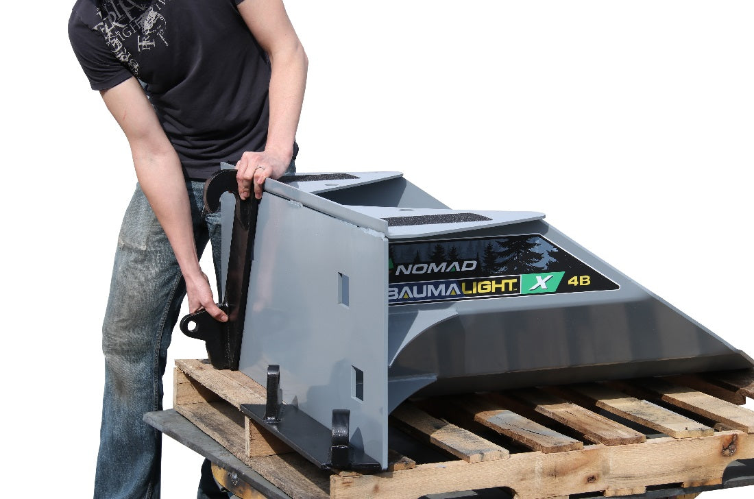 Baumalight | Tree Spades | Tree Scoop | X4B | 28" Scoop Width (44" Plate) | Small Tree Transplanting | For Skid Steer