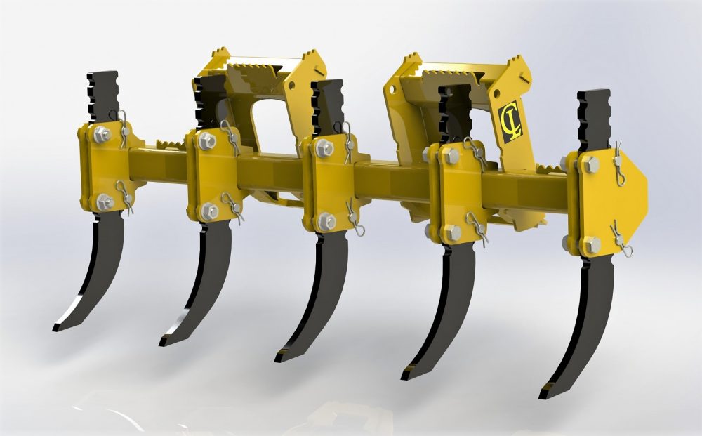 CL Fabrication Ripper | Model XR | Width 76" to 84" | Adjustable Tine Lengths 18” to 20” | For Skid Steer