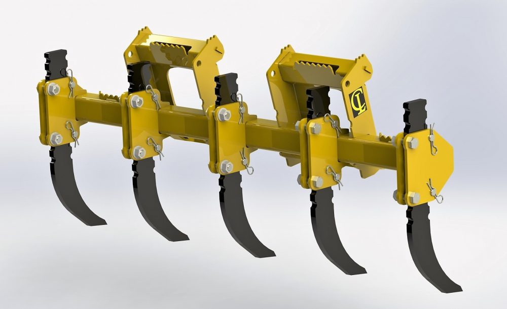 CL Fabrication Ripper | Model XR | Width 76" to 84" | Adjustable Tine Lengths 18” to 20” | For Skid Steer