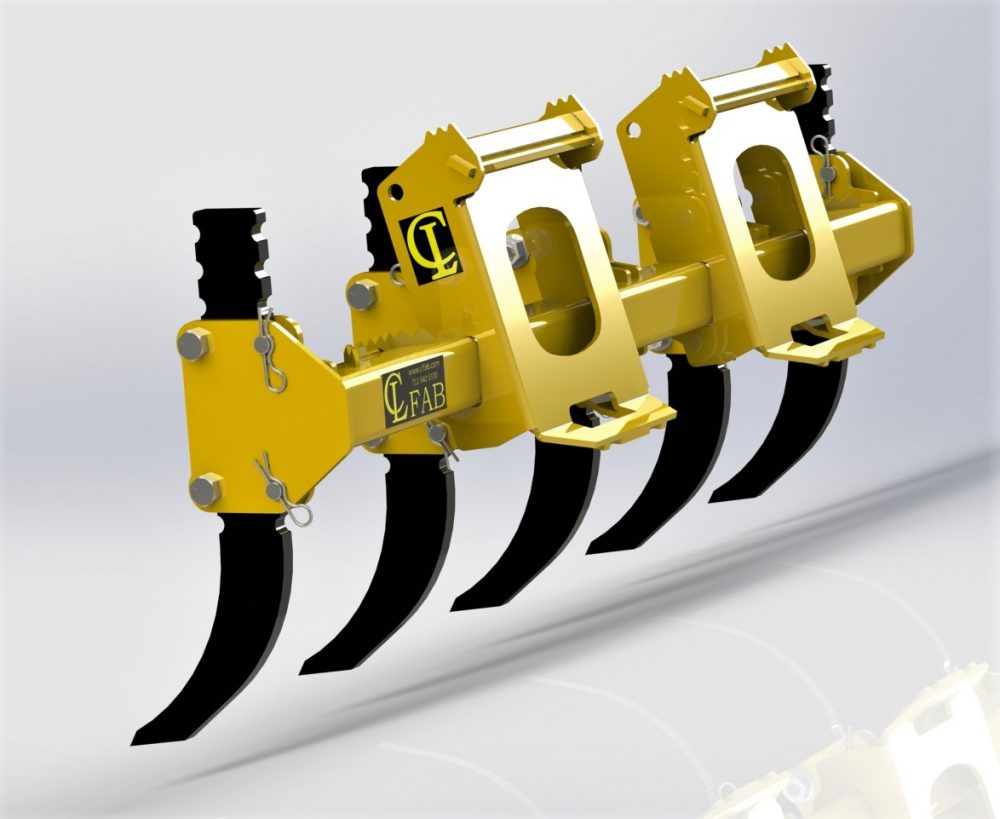 CL Fabrication Ripper | Model XR | Width 76" to 84" | Adjustable Tine Lengths 18” to 20” | For Skid Steer