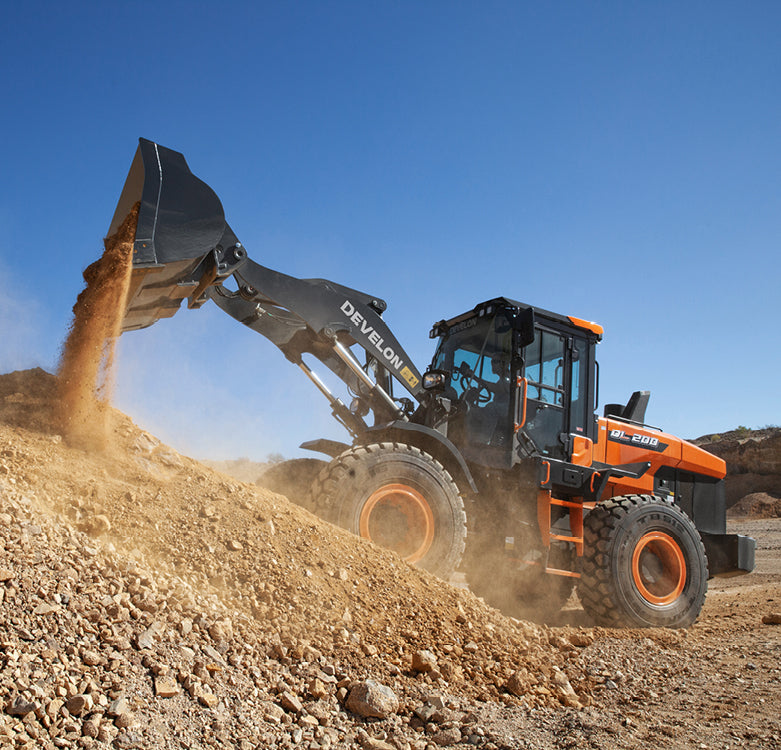 Develon | Wheel Loader | Model DL200-7 | Width 8' 4.4" | Horsepower 142.1 HP | For Construction, Agriculture, & Snow Removal