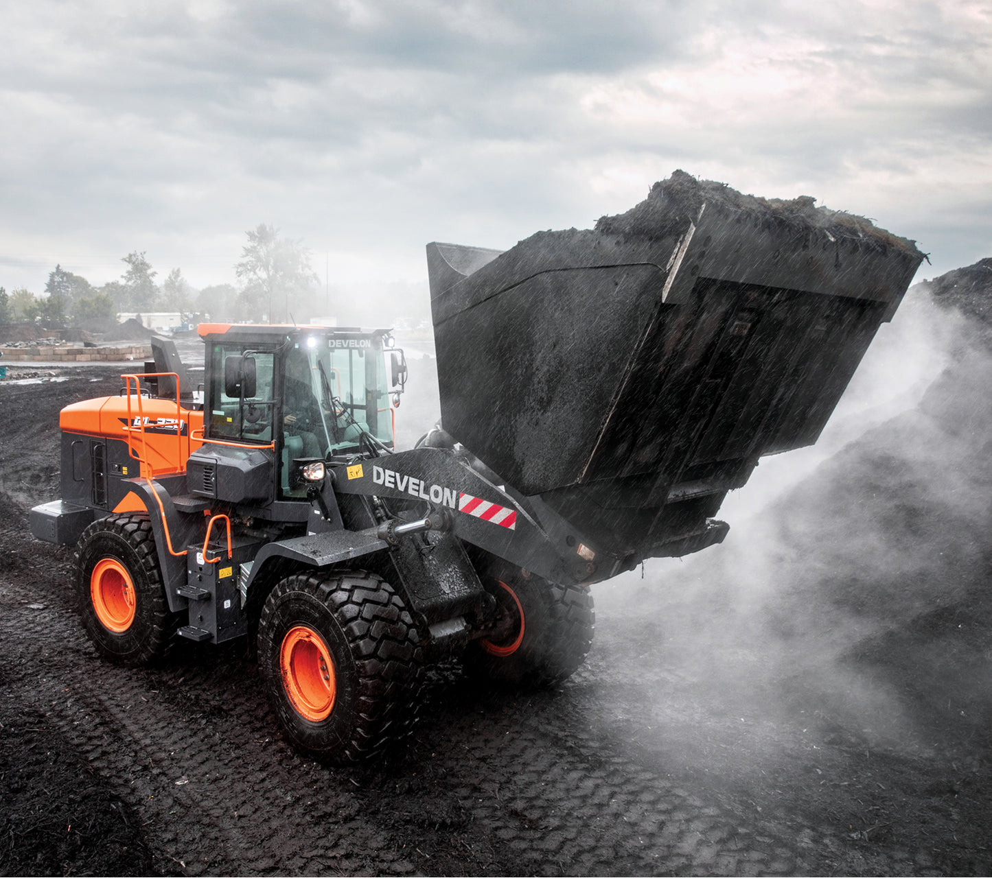 Develon | Wheel Loader | Model DL320-7 | Width 9' 6.9" | Horsepower 270.9 HP | For Construction, Material Handling, & Agriculture