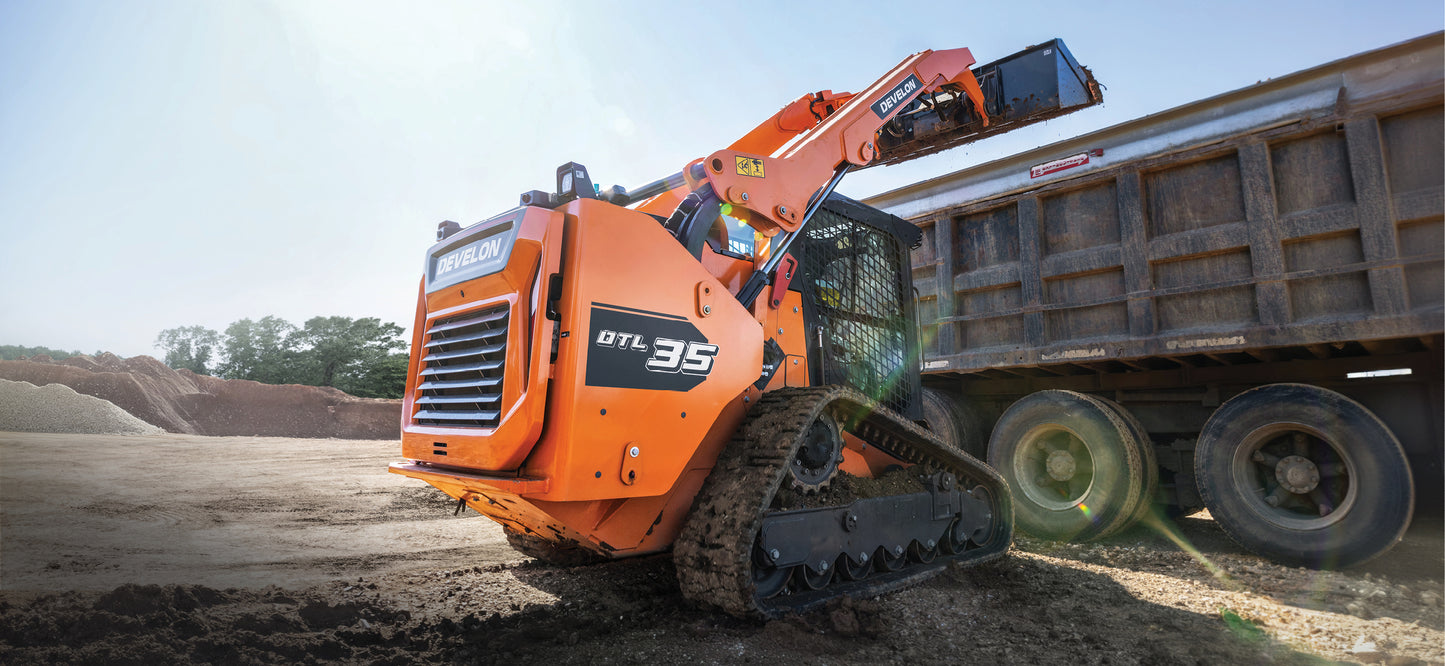 Develon | Compact Track Loader | Model DTL35 | Capacity 1.9 Tons | Horsepower 115.3 HP | For Construction, Landscaping, & Material Handling