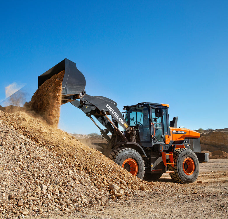Develon | Wheel Loader | Model DL220-7 | Width 8' 4.4" | Horsepower 159.6 HP | For Construction, Agriculture & Material Handling