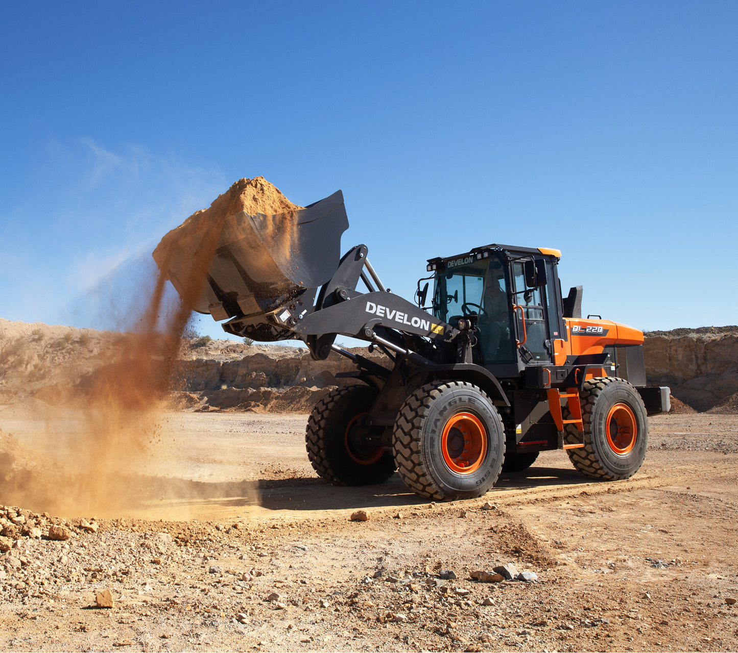 Develon | Wheel Loader | Model DL220-7 | Width 8' 4.4" | Horsepower 159.6 HP | For Construction, Agriculture & Material Handling