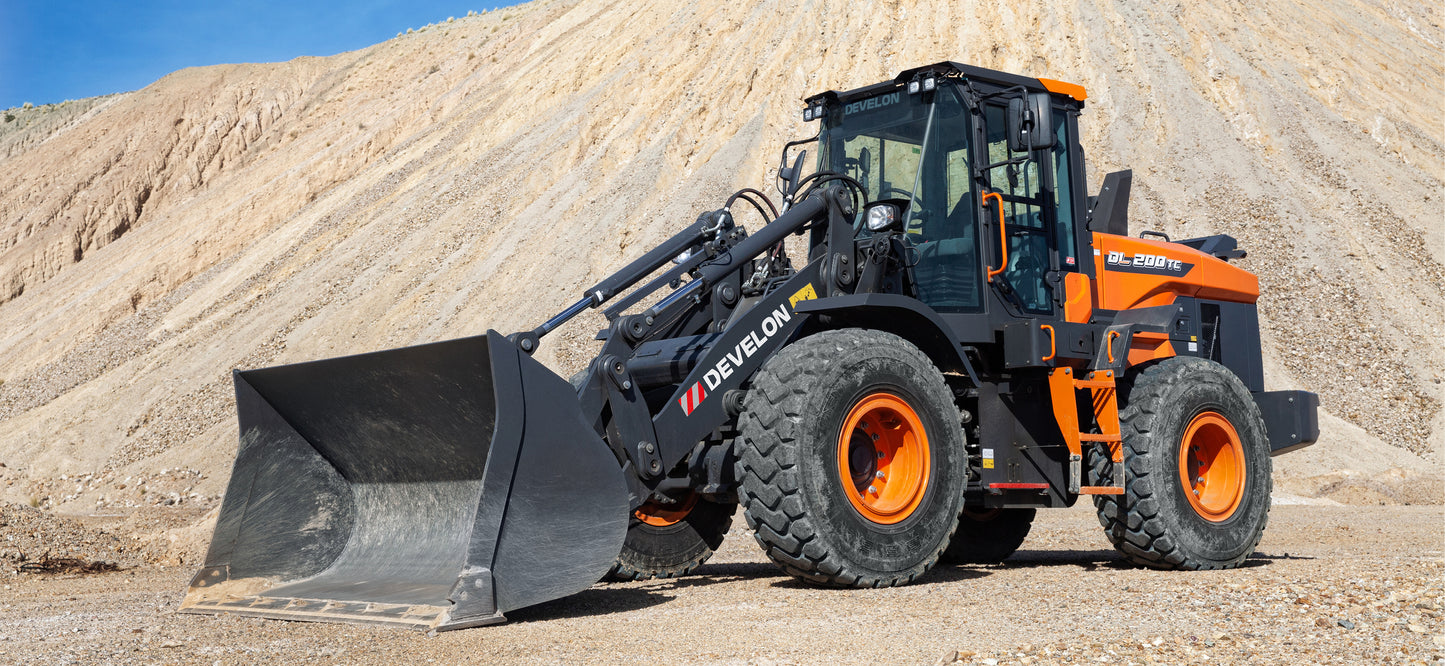 Develon | Wheel Loader | Model DL200TC-7 | Width 8' 4.4" | Horsepower 142.1 HP | For Construction, Agriculture & Material