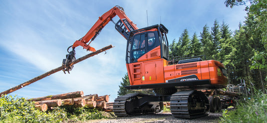 Develon | Log Loader | Model DX225LL-7 | Reach 35' 5" | Loading Height 29' 3" | 162.8 hp | 34.4 Tons | For Forestry & Logging