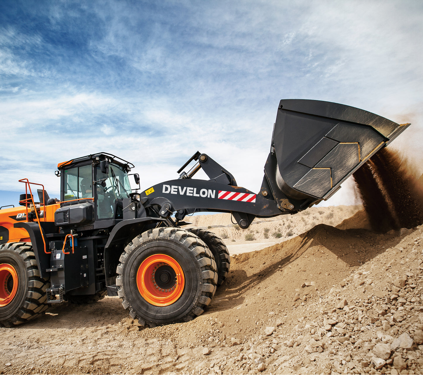 Develon | Wheel Loader | Model DL580-7 | Width 11' 2.8" | Horsepower 394.3 HP | For Mining, Heavy Construction & Aggregate Handling