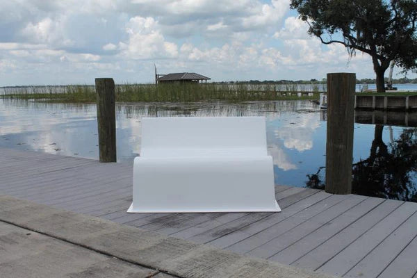 RIO MARINE CUSTOMS | Fiberglass Bench Seat | Model CMBS01 | 43"L x 30"D | UV-Resistant Gelcoat | For Boats, Docks & Patios