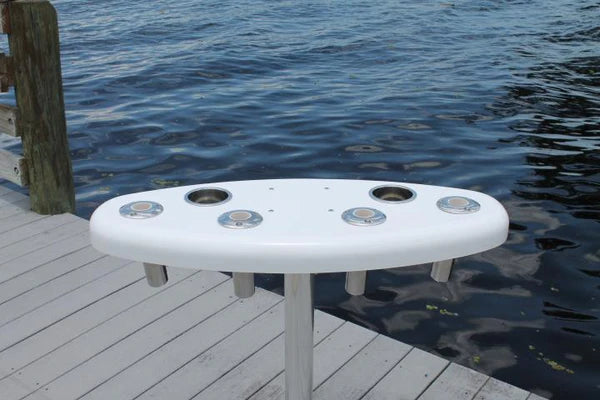 RIO MARINE CUSTOMS | Rough Water Rocket Launcher | Model RWRL01 | 37" W x 15" D x 30.5" H | 15° or 30° Rod Holders | For Fishing Boats