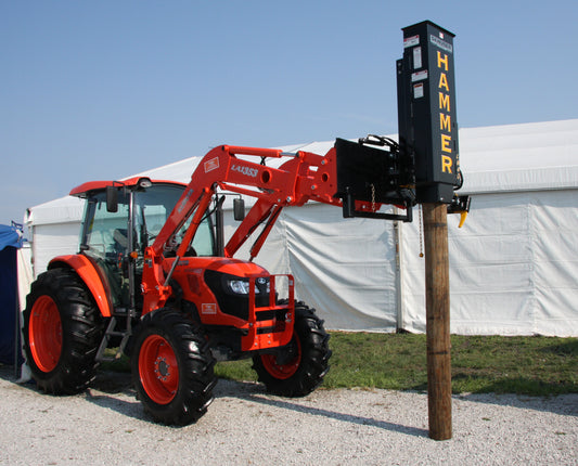 Danuser | Hydraulic Post Driver | Model LM40 | 8.5" x 9.25" Max Post Width | 25″ Width | Horsepower 75 HP | SSL Mount | For Tractor