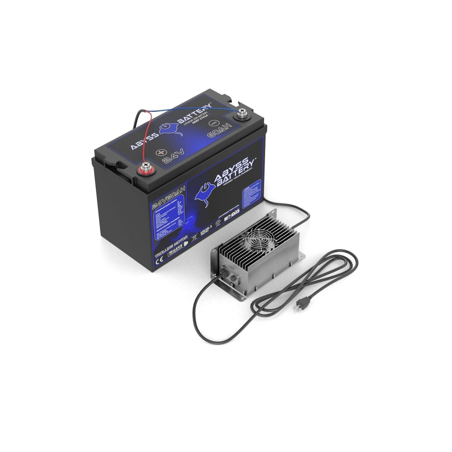 Abyss® | Lithium Trolling Motor Battery Kit | Model TMK-24V60-BT | Voltage 24V 60Ah | Group 24 | Bluetooth BMS | Built-In Heating | IP65 Waterproof
