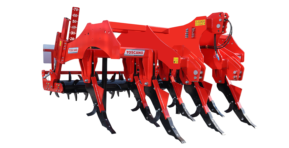 TOSCANO | Heavy Duty Subsoiler | Model 2500/5, 3000/7, 3500/7, 4000/9 & 5000/11 | Work Width 8.2 To 16.4 Feet | HorsePower 170-390 HP | For Tractor